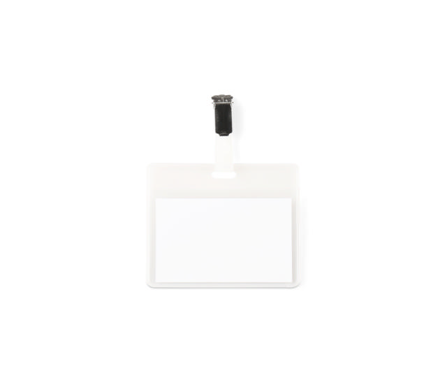 Kit badge visiteur, PVC, avec clips et inserts