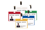Kit badge visiteur, PVC, avec clips et inserts