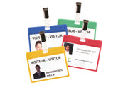 Kit badge visiteur, PVC, avec clips et inserts